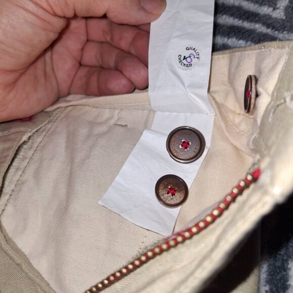 Louis Philippe Authentic Slim Fit Trousers - Light Beige, Size 32 - Picture 3 of 9